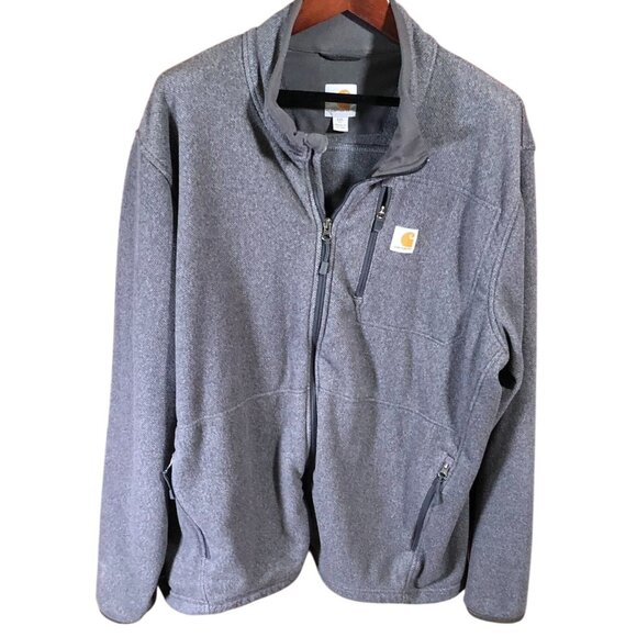 Carhartt Dalton Full‑Zip Fleece Jacket 103832‑036 Shadow Heather Men’s Size XXL - Picture 1 of 16